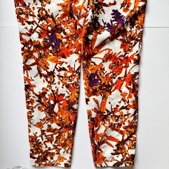 Club Monaco Pants Trousers Botanical Print Orange Tropical Sz 2 - Picture 15 of 15